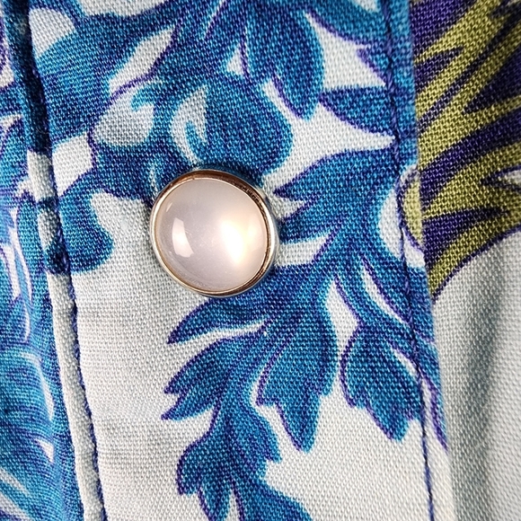 Roper Floral Pearl Snap Western Shirt  Powder Blue Feminine Cowgirl Size Large - Picture 6 of 15